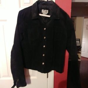 Black faux suede jacket